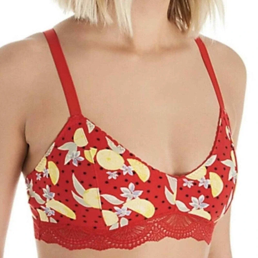 Free People Red Cherry Combo Mari Bralette New With‎ Tags XS
